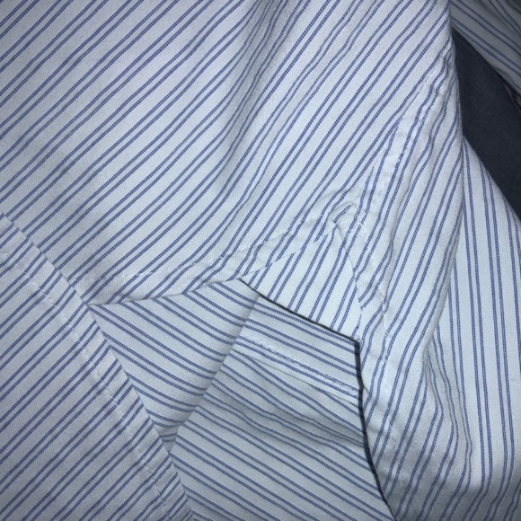 Ann Taylor button front striped blouse Sz 0 long sleeve - Picture 6 of 7